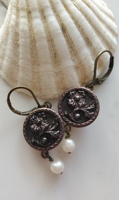 Victorian Earrings Antique Button Jewelry Antique Button - Etsy Victorian Earrings Antiques, Grandma Mothers Day Gift, Mothers Day Gift Ideas, Grandmas Mothers Day Gifts, Jewelry Promotion, Victorian Earrings, Jewelry Board, Vintage Shopping, Badass Style