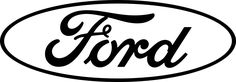 the ford logo is shown in black and white