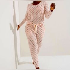 Nwt Soma Brushed Cozy Waffle Jogger Pajama/Lounge Set Color: Falling Star-Pink/Soft Red Size: Small Retail Price: $106 + Tax A New Waffle Texture Gives The Soma Intimates Exclusive Brushed Cozy Waffle Pajama Set A New Twist On Comfort. Made From Brushed Cozy Fabric, The Waffle Design Gives This Set A Thermal Texture That's Lofty And Cozy, Perfect For Winter Relaxing And Sleeping. The Pant, With Jogger Silhouette And Banded Cuffs, Is Finished With A Drawstring Waist Band And Button Trim And Handy Cotton Star Print Sleepwear For Loungewear, Cotton Sleepwear With Star Print, Star Print Long Sleeve Sleepwear For Pajama Party, Casual Star Print Sleepwear For Loungewear, Star Print Long Sleeve Sleepwear For Loungewear, Casual Sleepwear With Star Print For Pajama Party, Casual Sleepwear For Pajama Party With Star Print, Striped Pajama Pants, Waffle Design