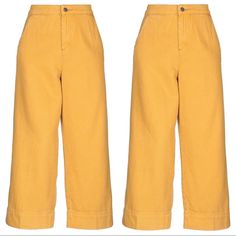 Scout Jeans Mid To Heavyweight Denim Colored Wash:Ocher, Sand, Desert,Fall,Autumn High Waisted Ultra High Rise Front Closure Snap-Buttons And Zip Fly Multi Pocket 100% Cotton Ankle Length Nwt Waist 17.25” Rise 14” Inseam 24.5” Leg 11.25” Length 38” Yellow Wide Leg Cotton Jeans, Trendy Yellow Wide Leg Jeans, Casual Yellow Straight Leg Jeans, Yellow Five-pocket Pants For Spring, Yellow Wide Leg Jeans For Summer, Spring Yellow Pants With Five Pockets, Relaxed Fit Yellow Cotton Jeans, Yellow Relaxed Fit Cotton Jeans, Yellow Cotton Jeans With Relaxed Fit