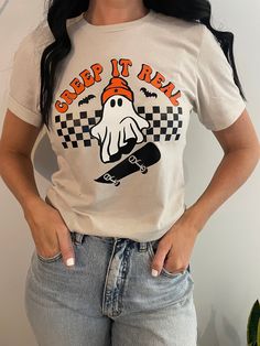 Adult Halloween Shirt, Adult Graphic T, Boo Shirt, Ghost Shirt, Scream Shirt, The Boo Crew, Halloween Shirts, Fall Shirt, Hey Boo Shirt. Available in 100% cotton and seen oversized in the pictures. Scream Shirt, Custom Baby Onesies, Boo Shirts, Hey Boo, Boo Crew, Boo Ghost, Cute Shirt Designs, Ghost Shirt, Halloween Shirts