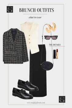 early fall brunch outfit classy Brunch Outfit Classy, Fall Brunch Outfit, Plaid Blazer Outfit, Classy Party, White Jacket Women, Brunch Outfits, Girls Brunch