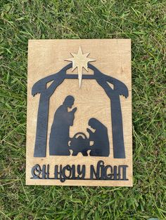 This piece is great to remind everyone the true meaning of the season  Items are hand painted and may vary slightly.  Ribbon may also vary based on availability Door Hanger Christmas, Christmas Door Hanger, Christmas Nativity, Nativity Scene, Christmas Door, Jesus Is, Canvas Paintings, Door Hanger, Wood Burning