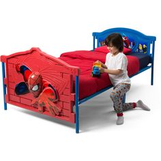 Boy Bedroom Furniture, Kids Boy Bedroom, Kids Bed Frame, Spiderman Bedroom, Spiderman Toddler, Boys Bedroom Furniture, Spiderman Kids, Toddler Mattress, Toddler Beds