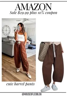 Barrel pants Click on my link below to shop. Affiliate Link: https://liketk.it/4WoNc #LTKSaleAlert#LTKOver40#LTKFindsUnder50 Barrel Pants, Amazon Sale, How To Style