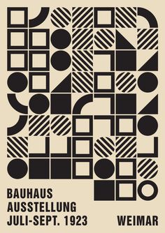 the poster for bauhaus aussteling, july - sep 1932 in weimar