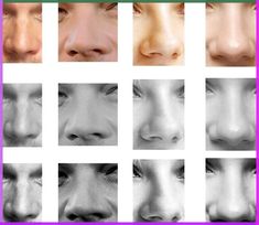 multiple images of different faces and noses