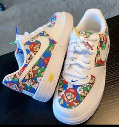 Pick a theme or character of your choice Mario Shoes, Shoes Painting, Nike Casual Shoes, Shoes For Fall, Nike Shoes Women Fashion, Custom Shoes Men, Cute Shoes For Women, Custom Sneakers Diy, 3d Fabric