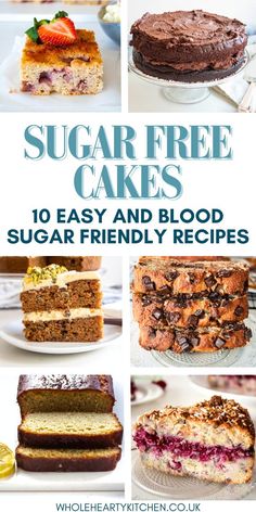 Discover 10 delicious sugar-free cake recipes specifically designed with diabetes management in mind. Packed with wholesome ingredients, these cakes let you manage your blood sugar without sacrificing flavour. Get ready to celebrate health and taste, one delicious slice at a time! Cakes For Diabetics Sugar Free, Sugarless Cake Recipes, Sugarfree Cake Recipe, Sugar Free Cake Recipes For Diabetics, Diabete Desserts Easy Recipes, Gluten Free And Sugar Free Desserts, Low Sugar Baked Goods, Sugar Free Low Carb Desserts Easy, Dibectic Food Recipes Easy