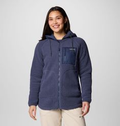 Keep comfortable all season long in this versatile hoodie, featuring a drawcord-adjustable hood for the perfect fit and a convenient two-way zip. Hoodie Xxl, Columbia Jacket, Holiday Deals, Columbia Sportswear, Full Zip Hoodie, Get Up, Winter Women, Womens Vest, Fleece Jacket