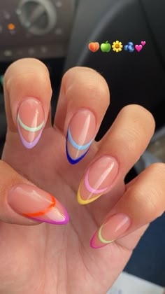 nails Unghie Sfumate, Kutek Disney, Colorful Nail, Colorful Nails, Almond Acrylic Nails, Summer Acrylic Nails, Fire Nails, Short Acrylic Nails, Best Acrylic Nails