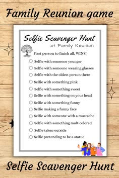 the selfie scavenger hunt for family reunion