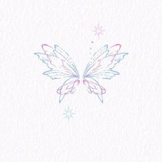 a drawing of a butterfly with stars in the background