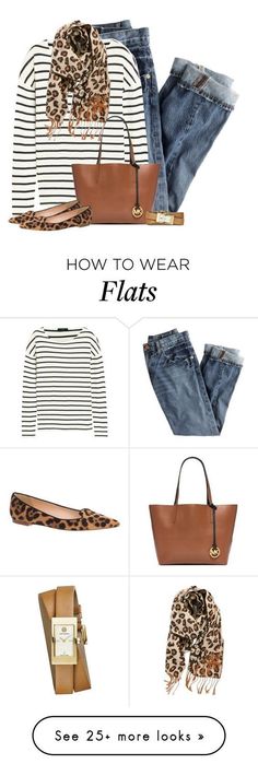 "Mixed Prints" by cindycook10 on Polyvore featuring J.Crew, Michael Kors, Tory Burch and BP. How To Wear Flats, Leopard Print Accessories, Mixed Prints, Mode Casual, Fashion Board, 가을 패션, Handbags Michael Kors, Luxe Fashion