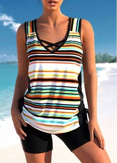 Color:Multi Color;Size:S;Size:M;Size:XXL;Package Contents:1 X Tankini Top , Without Bottom;Occasion:Sport; Vintage College Sweatshirts, Hiking Shirts Women, Beige Crewneck, Plus Size Fall Fashion, Crewneck Sweatshirt Women, Tankini Set, Womens Crewneck, Plus Size Swimsuits, Swim Wear