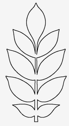 a line drawing of a leaf with four leaves on the top and bottom, as well as