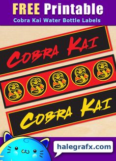 the cobra kal bottle label is shown with an image of a cat on it