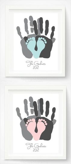 Hand Print Art, Idee Babyshower, Baby Room Diy, Footprint Crafts, Baby Footprints, Room Deco, Handprint Art, Baby Diy, Baby Time