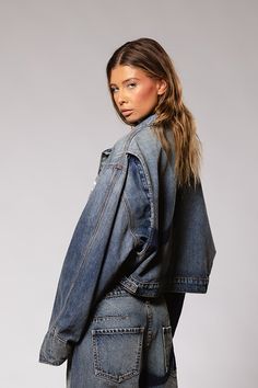 DESCRIPTIONDesigned for those who aren’t afraid to stand out, The Empire Jacket redefines casual wear, blending comfort with high-fashion sensibility. Whether worn for a night out or a day in the city, this piece is sure to turn heads. Paired with our Empire Jean. DETAILS Oversized Fit Button-Fly Front 2-Pocket Design Adjustable WaistbandShoulder Gusset100% Cotton MADE IN LOS ANGELES, USA Cargo Jumpsuit, Los Angeles Usa, Autumn Sales, Premium Denim, 70s Fashion, Christmas Wishlist, The Body Shop, Top Dress, Pocket Design