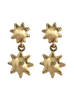 The Elber Solis Earrings | SPARROW Gold Hippie Earrings, Minimalistic Jewelry, Sun Earrings Aesthetic, Elegant Gold Plated Star Earrings, Gold Sun Earrings, Gold Drop Earrings With Sun Design, Moon And Star Earrings, Jewelry Accessories Ideas, Dope Jewelry