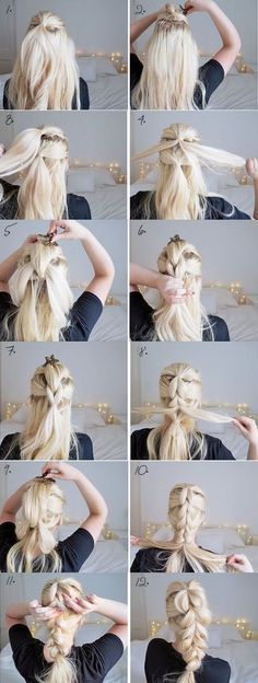 THE CHUNKY BRAID | EASY HAIRSTYLES | STEP BY STEP HAIRSTYLES | HAIRSTYLE TUTORIALS | 7 Hairstyles That Can be Done in 3 Minutes Step By Step Hairstyles, Penteado Cabelo Curto, Easy Braids, Short Hairstyle, Braid Hairstyles, Messy Bun, Hair Updos, Diy Hairstyles, Pretty Hairstyles