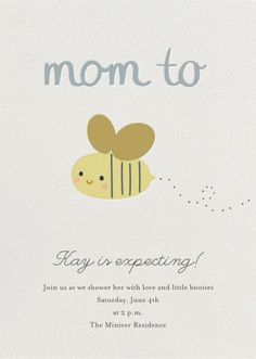 a card with the words mom to fly is expecting on it's front and back