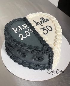 two heart shaped cakes sitting on top of a table