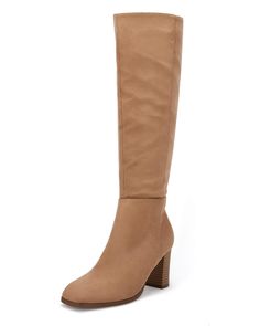 PRICES MAY VARY. 👣【Features】Square toe, stacked chunky block heels, knee high boots, side zipper, thigh high fashion boot, wide calf.Sleek and simple, these classic booties are very versatile and very everyday!There are two different materials to choose from, faux leather or faux suede! 👣【Design】 Heel Height: 3.1" (approx), Shaft height: 16.1".Zippered slip-on design is easy to put on and take off.The soft inner lining and insole will not feel any pain even if you stand for a day. 👣【Match】You Knee-high Boots With Block Heel And Zipper Closure, Trendy Knee-high Boots With Zipper And Block Heel, Winter Knee-high Boots With Block Heel And Zipper, Winter Knee-high Boots With Zipper And Block Heel, Knee-high Platform Boots With Zipper For Fall, Tall Winter Heeled Boots With Zipper Closure, Winter Wide Calf Heeled Boots With Zipper, Trendy Knee-high Boots With Block Heel, Trendy Tall Knee-high Boots With Block Heel