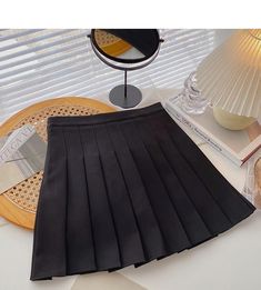 Style: commuting Size: S M L XL Color: gray, black, white, coffee Cheer Skirt Outfit, White Coffee, Birthday Outfit, A Line Skirt, A Line Skirts, Pleated Skirt, Cheer Skirts, High Waist, A Line