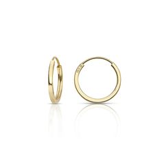 PRICES MAY VARY. Hoop Size. Tiny measures 10.0mm (0.39”) outer size & 8.0mm (0.31”) inner size. The width of the flat endless hoop earrings is 1.0mm (1/32”). Crafted in 14k Gold. All our flat endless hoops are brand new without tags with an Authenticated logo and stamp of 14k. We do not sell tarnished products such as gold-filled, gold-plated, or vermeil. All our 14k gold flat endless hoop earrings and crafted in legal safety standards nickel-free and lead-free for anyone with sensitive skin. St Small Gold Hoop Earrings, Sleeper Earrings, Small Gold Hoops, Gold Flats, Earrings Inspiration, Gold Filled Earrings, Gold Hoops, Bye Bye, Jewelry Earrings Hoops