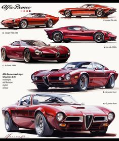 Alfa Romeo Classic Sports Cars, Concept Car, Car Drawings, Vehicle Design