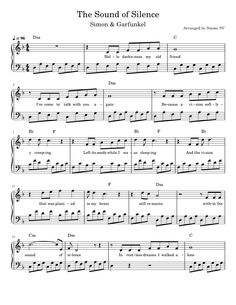 the sound of silence sheet music