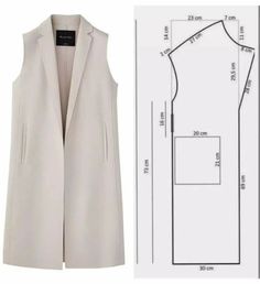 an image of a women's vest pattern and the sewing pattern for this vest