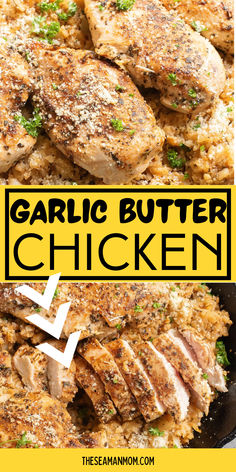 Garlic Butter Chicken Recipe Butter Garlic Chicken, Cheesy Chicken Recipes, Garlic Chicken Breast Recipes, Indulgent Recipes, Dinner Experience, Chicken Tonight, Chicken Breast Recipe, Leftover Turkey Recipes, Healthy Family Dinners