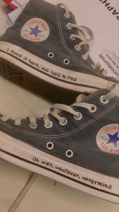 Smells Like Teen Spirit, The Sentence, Custom Converse, Shoes Drawing, Shoe Inspo, Aesthetic Shoes, Swag Shoes