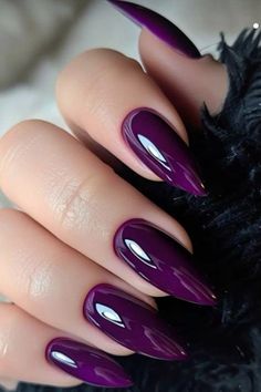 Purple Acrylic Nails, Nails Only, New Year's Nails, Nails Magazine, Nail Shapes, Purple Nails, Gorgeous Nails, Nude Nails