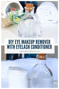 Diy Eye Makeup Remover, Eye Makeup Remover Diy, Natural Eye Makeup Remover, Diy Eye Makeup, Homemade Eye Makeup Remover, Makeup Remover Recipe, Eyelashes Grow, Homemade Makeup Remover, Mascara Remover