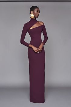 Solace London, Model Pose, Looks Style, Mode Inspiration, Classy Dress, Purple Dress, Guest Dresses, Deep Purple, Look Fashion