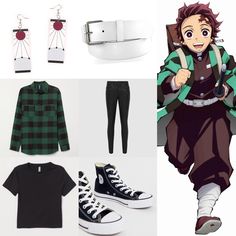 Cute Outfits Anime Inspired, Demon Slayer Casual Outfit, Everyday Anime Outfits, Casual Demon Slayer Cosplay, Anime Character Style Outfit, Demon Slayer Cosplay Outfit, Anime Outfit Ideas Real Life, Anime Cosplay Outfits Ideas, Anime Outfit Inspired