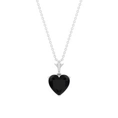 8 MM Heart Shape Black Onyx Solitaire Pendant with Decorative Bail Black Onyx - ( AAA ) - Quality - Rosec Jewels Stolen Heart, Black Onyx Necklace, Onyx Necklace, Onyx Gemstone, Signature Jewelry, Solitaire Pendant, Timeless Jewelry, Conflict Free Diamonds, Heart Shape