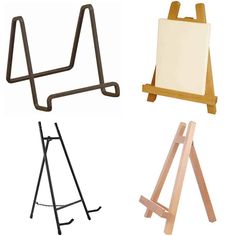 four different types of easels and stands