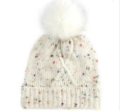 Hat size 12-18 months NWT. This playful ivory cable knit hat with vegan faux fur puff ball has the perfect sprinkle of color.Ivory with speckled color One sizeAcrylic ChinaVeganShiraleah is based in Chicago and makes high-quality non-leather fashion bags and accessories. Plus Size Designers, Bags And Accessories, Knit Hat, Hat Sizes, Leather Fashion, Cable Knit