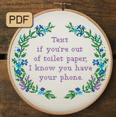 a cross stitch pattern with the words warning this is proof i have the patience to stab something 100 times