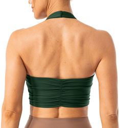 PRICES MAY VARY. THE FIT: Light support for A - C cup size, hits above natural waist THE FEEL: Super stretchy and brushed soft, weightless, second skin feel FEATURES: Halter neck and pleated strapless back, built in shelf bra with removable pads PERFORMANCE: Breathable n sweat-wicking, supportive n high-coverage, low-friction BEST FOR: Yoga, Pilates, gym, workout, weight lifting, back day This sports bra features halter neck, pleated strapless back, a great way to show off your shoulders without Pilates Gym, Halter Bra, Crop Bra, Sports Images, Woman Back, Back Day, Women Halter, Crop Top Bra, Bra Lingerie