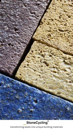 closeup of different colored concrete blocks on the ground