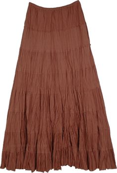 Chocolate Brown Skirt, Tiered Long Skirt, Long Hippie Skirts, Cottagecore Skirt, Long Brown Skirt, Long Cotton Skirt, Long Tiered Skirt, Skirt Tiered, Cotton Maxi Skirts