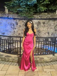 Raspberry Pink Prom Dress, Hebeos Prom Dress, Custom Prom Dress Black Women, Tropical Prom Dress, Sweet 16 Party Ideas Dress, Hot Pink Dress Outfit Party, Light Pink Dress Formal, Prom Dress 8th Grade