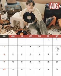 ATEEZ 2025 Season's Greetings Desk Calendar August Scan [cr. @/zhouang1024 on Twitter/X]