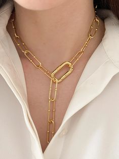 Gold Oversized Paperclip Statement Chain With Jumbo Carabiner | Etsy Parker Thatch, Jewelry Stacking, Chunky Bracelets, Stacked Jewelry, Milwaukee Wi, Layered Bracelets, Layering Necklace, Rope Chain, Paper Clip