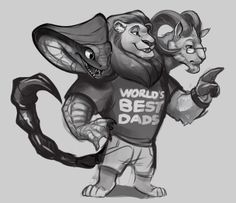 an image of two cartoon animals with the words world's best dad